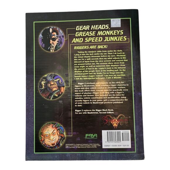 Rigger 2 Shadowrun Jonathan Szeto FASA Book Vintage 1997 Game Strategy Guide - Picture 5 of 5
